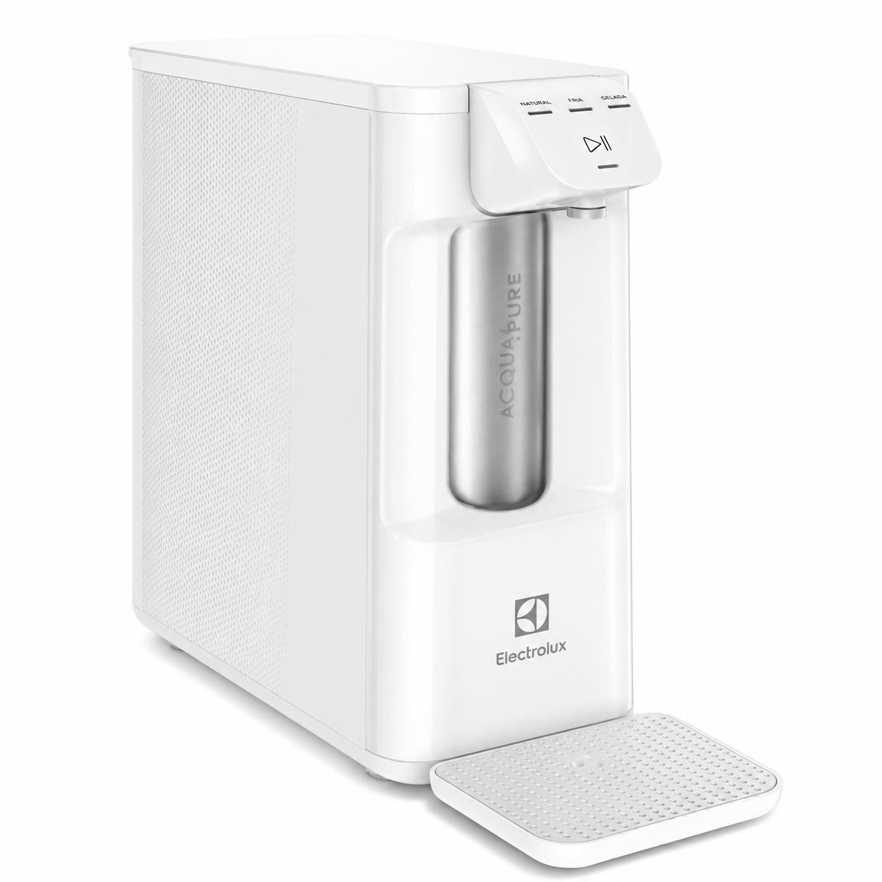 Purificador de Água Gelada Fria e Natural Eletronico Placa Compacto Electrolux PE12B com Filtro Carvão 6 meses ou 3000L Painel