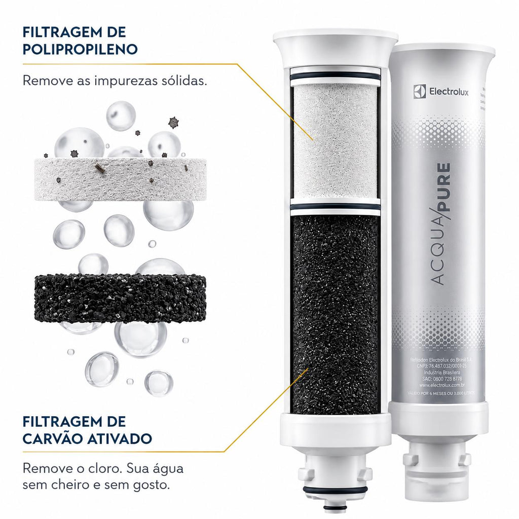 Purificador de Água Gelada Fria e Natural Eletronico Placa Compacto Electrolux PE12B com Filtro Carvão 6 meses ou 3000L Painel